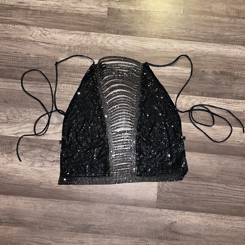 Black stunning Halter Crop Top